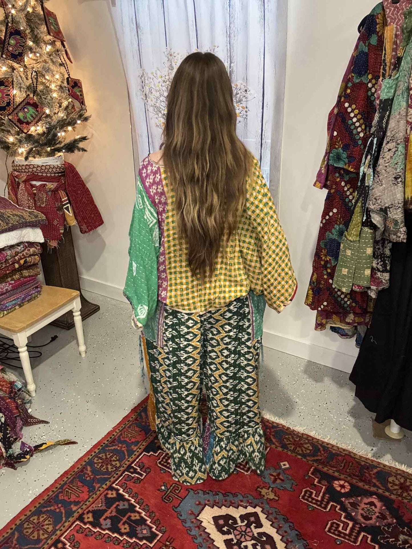 Nomad Spirit Set of Kantha Pants and Top - One Size S to 2X