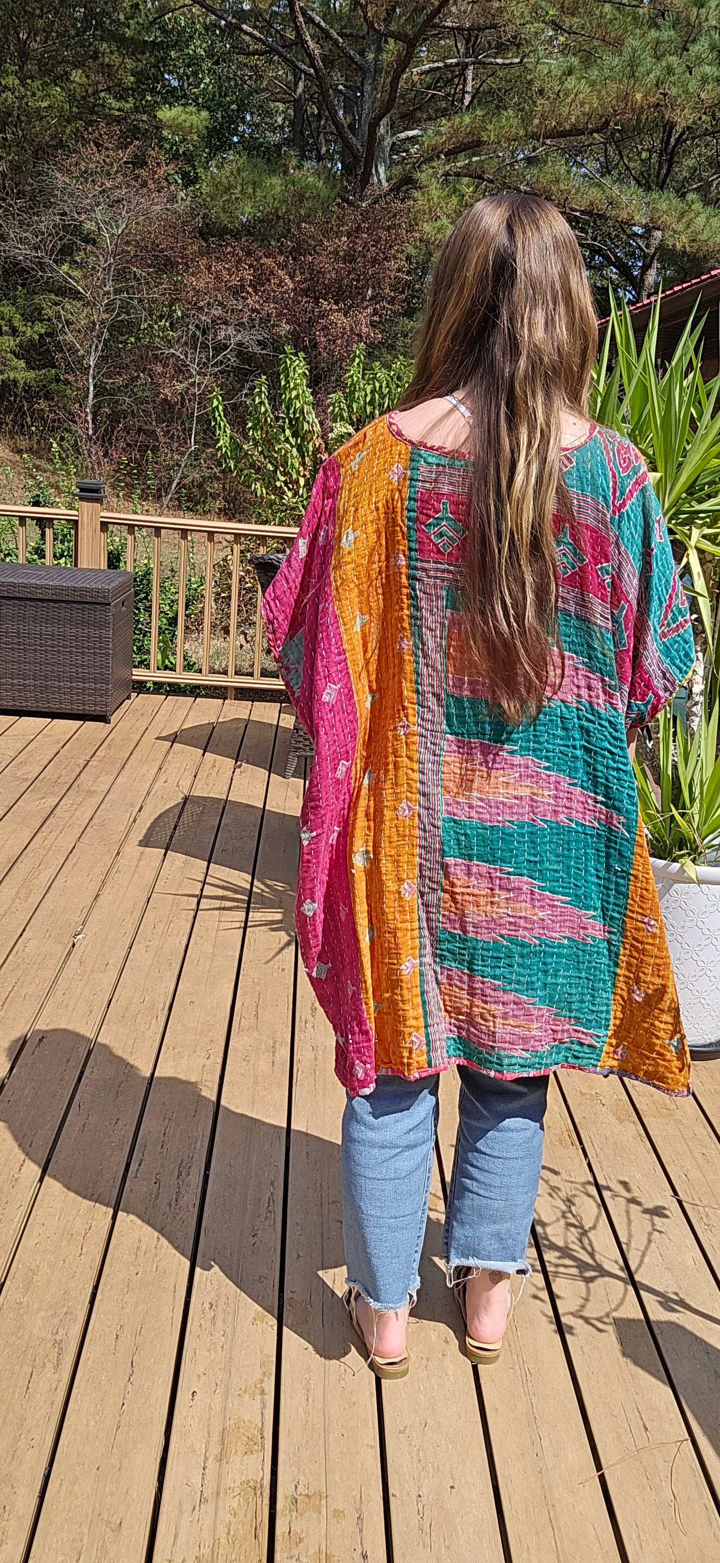 "The Swag Tunic 2" in kantha, One Size S to 3X