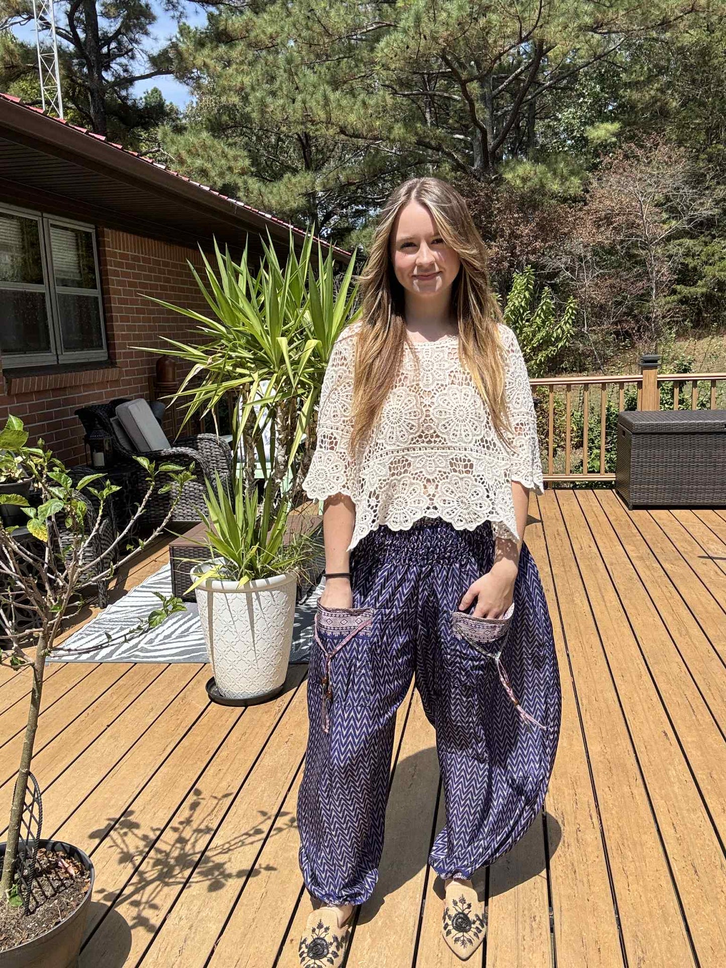 Genie Pants in Vintage Silk - One size S to 2X